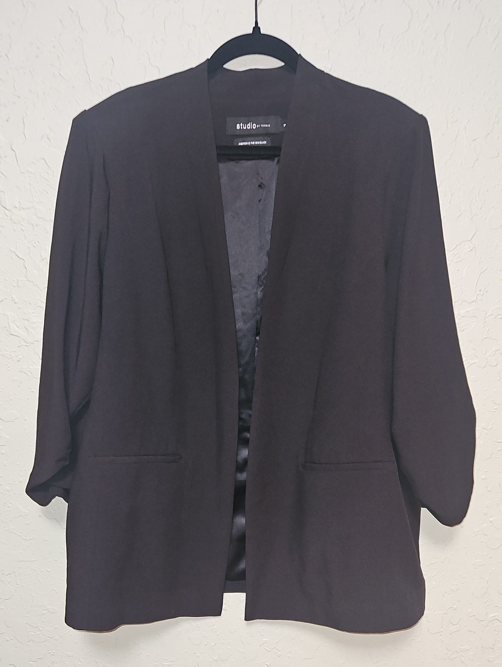 Studio By Torrid Black Open-Front Blazer